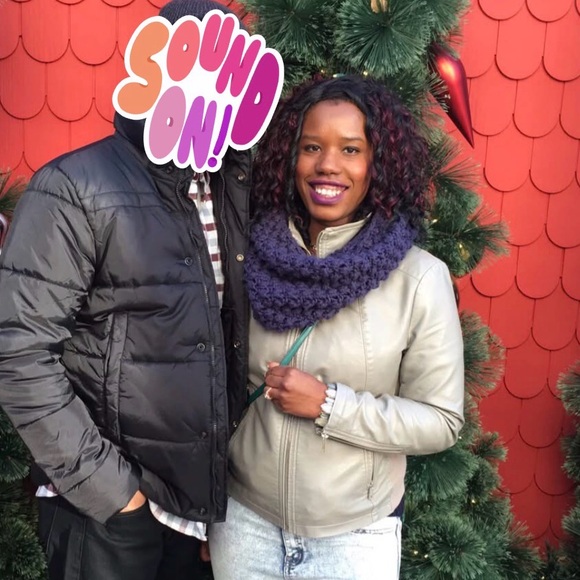 H&M Textured Knit Scarf in Dark Purple - Picture 4 of 4